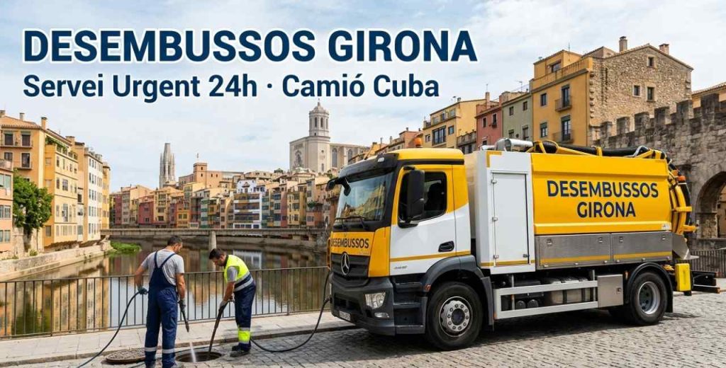 Servei de desembussos a Girona amb camió cuba al Barri Vell